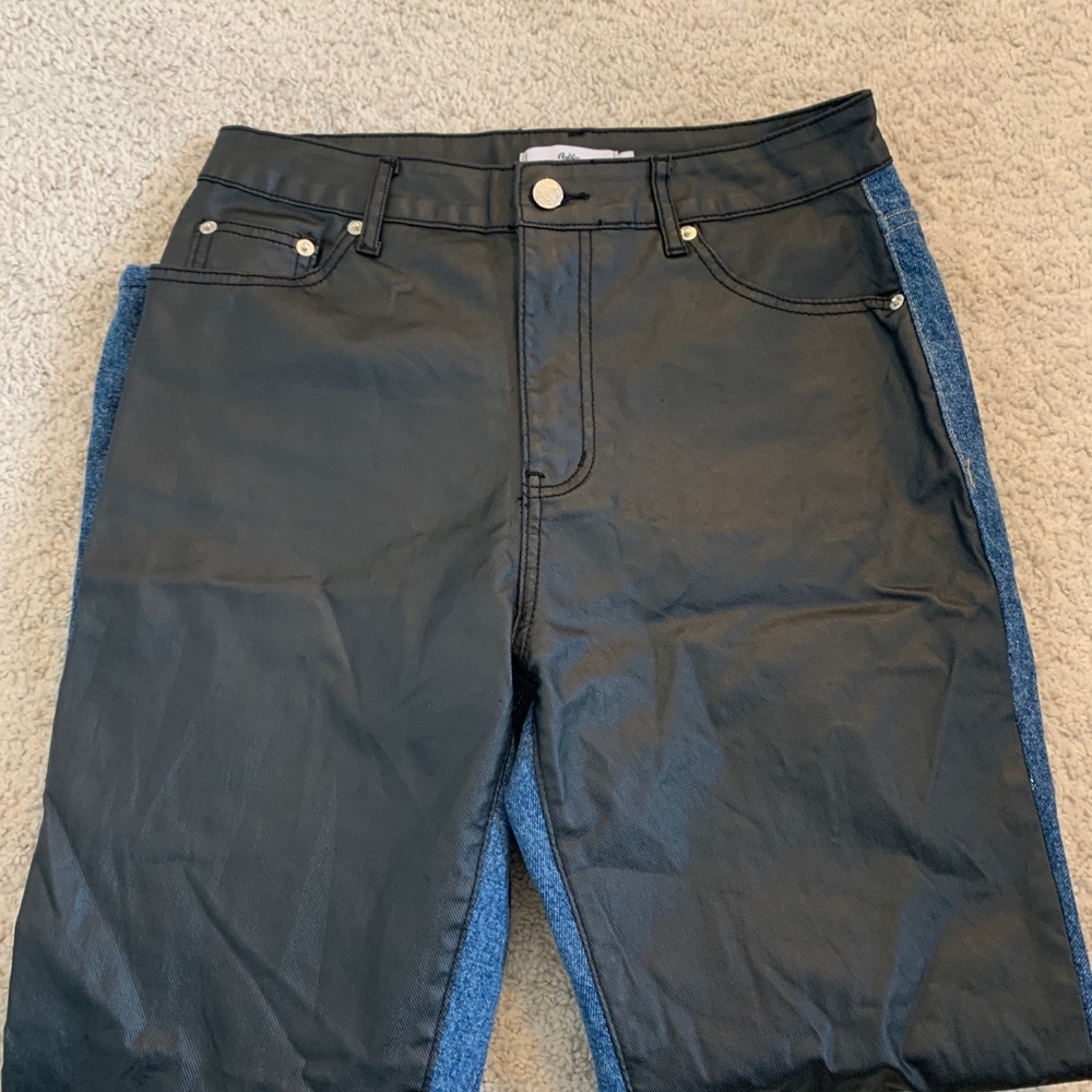 ADIKA HALF JEAN AND LEATHER PANTS